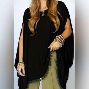 Three Bird Nest NWT The Wren Black Tassel Tunic Size XL